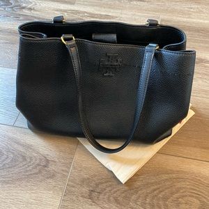 Tory Burch McGraw black leather Tote and dustbag